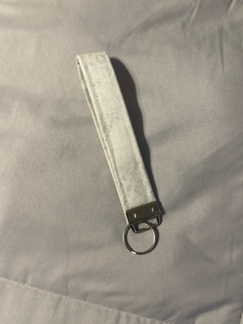 White Fabric Keychain Wrist Strap